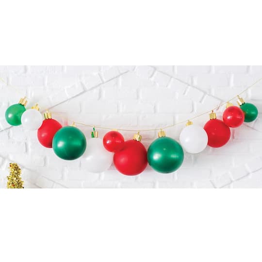 Air-Filled Christmas Ornament Latex &#x26; Cardstock Balloon Garland Kit, 2ct.